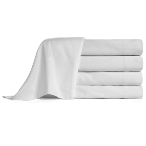 Prima Microfiber Polyester, Queen Flat Sheet, 90x106 FS, White